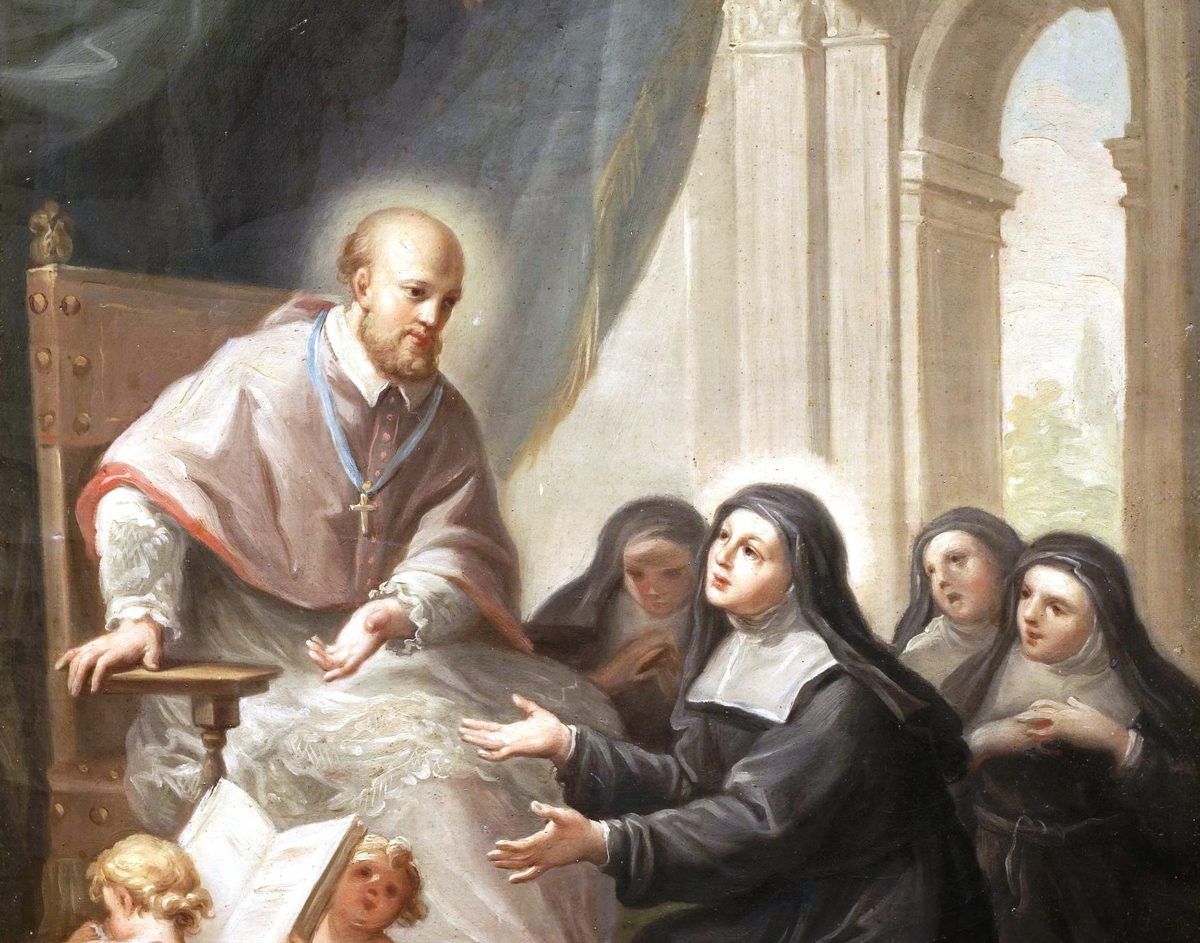 St Francis DeSlales with nuns