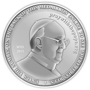 prayer medallions featuring Pope Francis